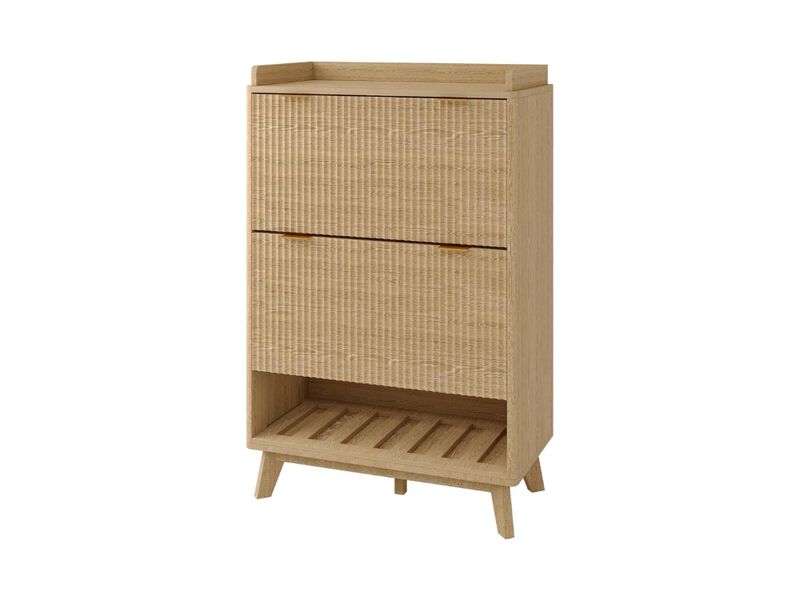 Slim Entryway Shoe Storage Cabinet Flip Drawer Adjustable Shelves 48 Inch image number 0