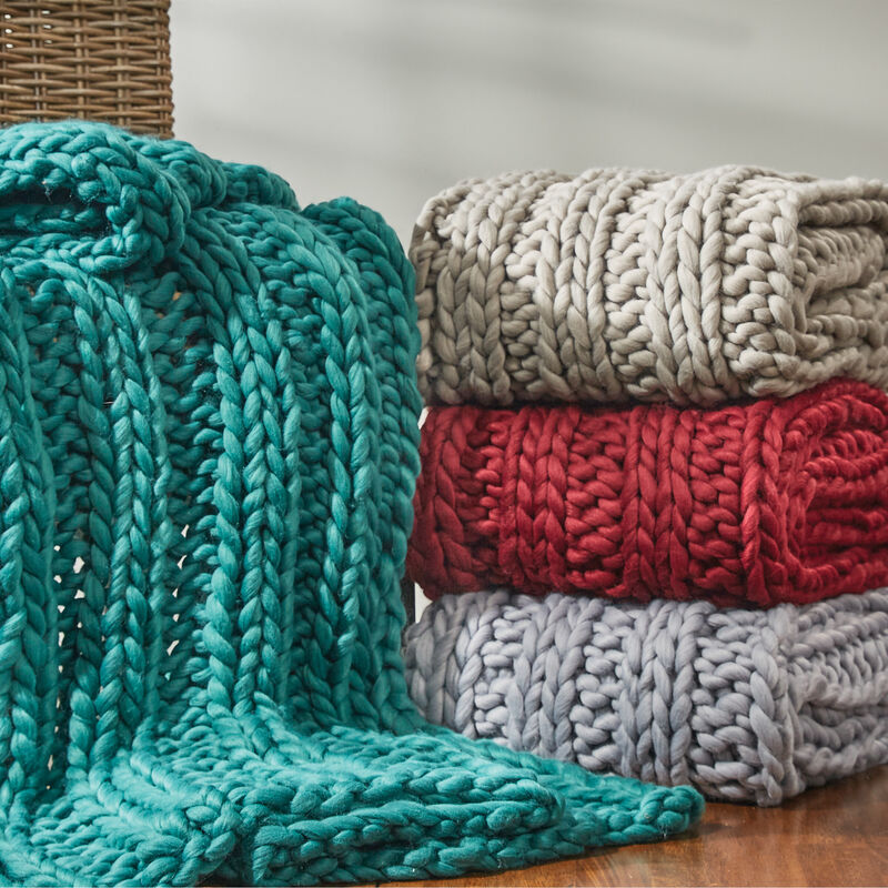 Park Designs White Chunky Knit Throw image number 1
