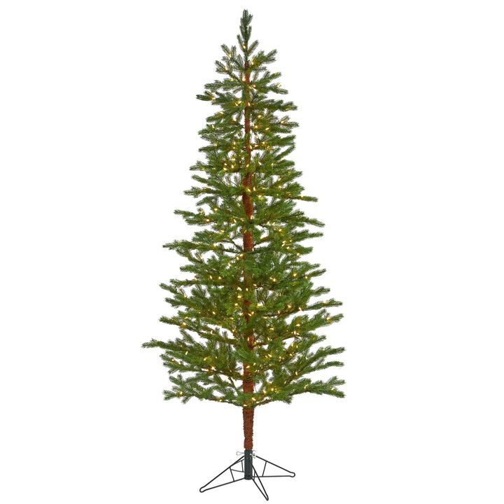 Nearly Natural Fairbanks Fir Artificial Christmas Tree with Clear Warm (Multifunction) LED Lights and Bendable Branches