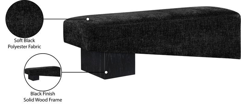 Meridian Furniture Alora Black Fabric Bench