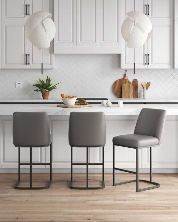 Serena Dark Gray Counter Stools (Set of 3)