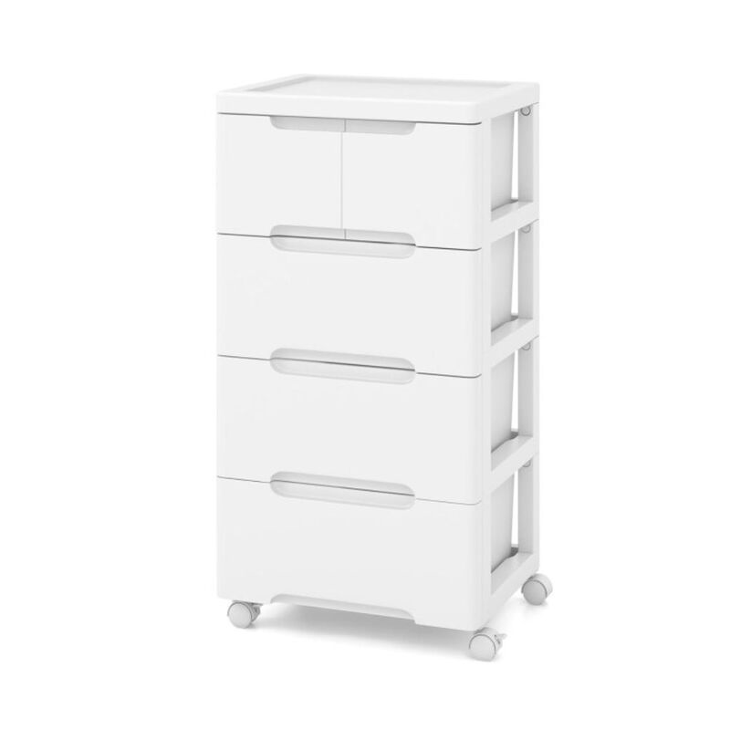 Hivvago Rolling Storage Cabinet with Universal Wheels and Drawers