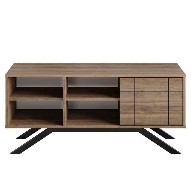 Decorotika North Tv Stand - Walnut & Black