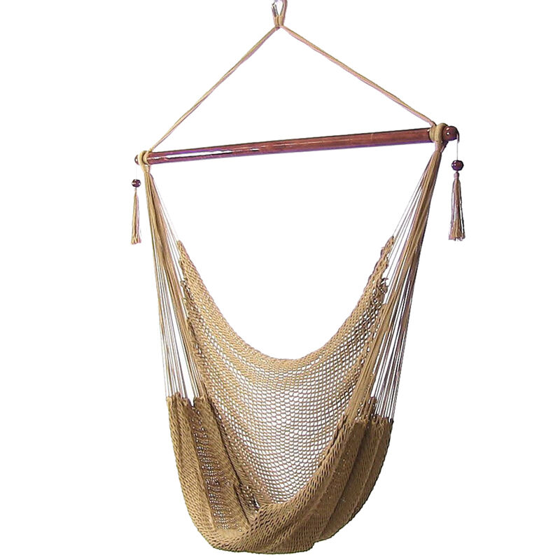 Sunnydaze Extra Large Polyester Rope Hammock Chair and Spreader Bar