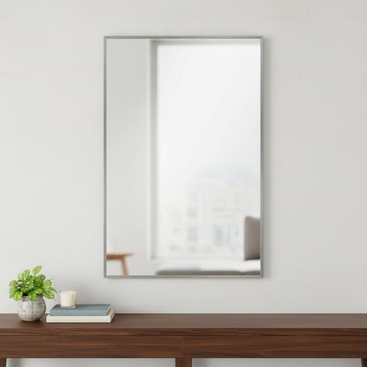 HomeRoots 36" Silver Aluminum Framed Accent Mirror