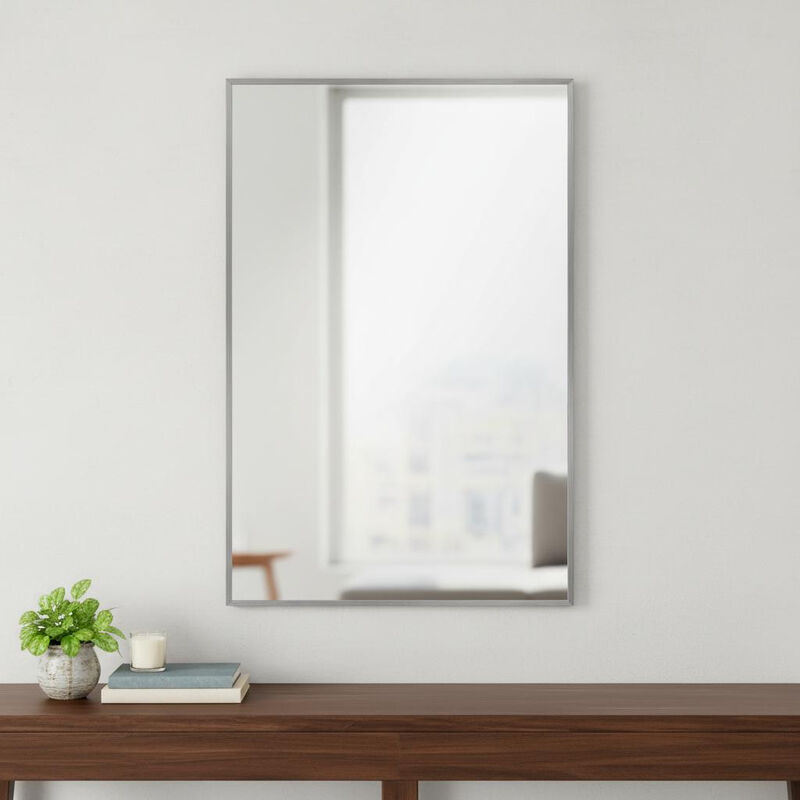 HomeRoots 36" Silver Aluminum Framed Accent Mirror image number 1