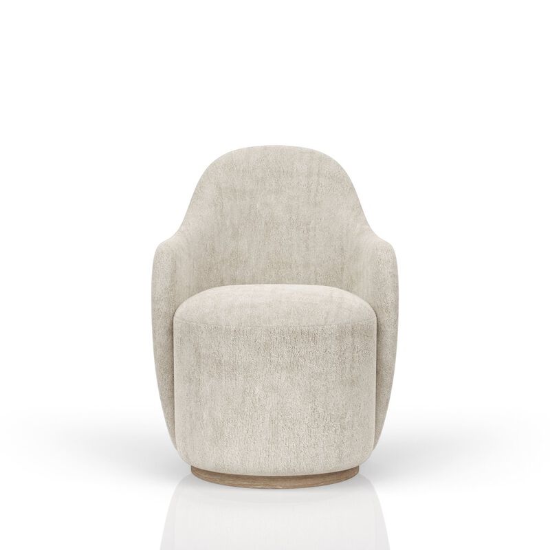 I Home Furnishings Elements Barrel Chair - Ivory In Cocoa Finish image number 0