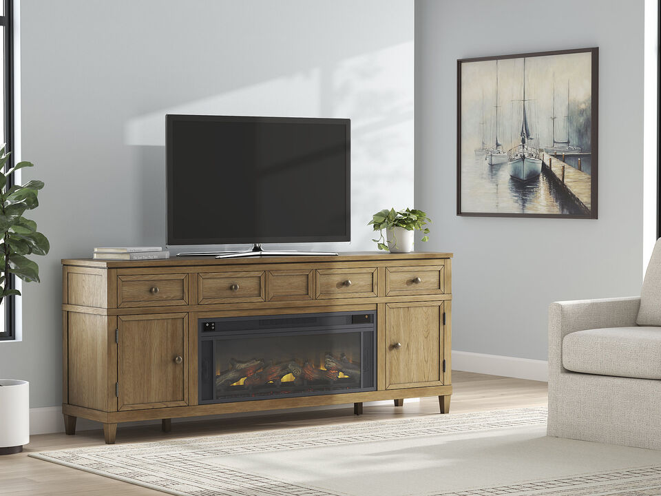 Sharlance 81" TV Stand with Electric Fireplace