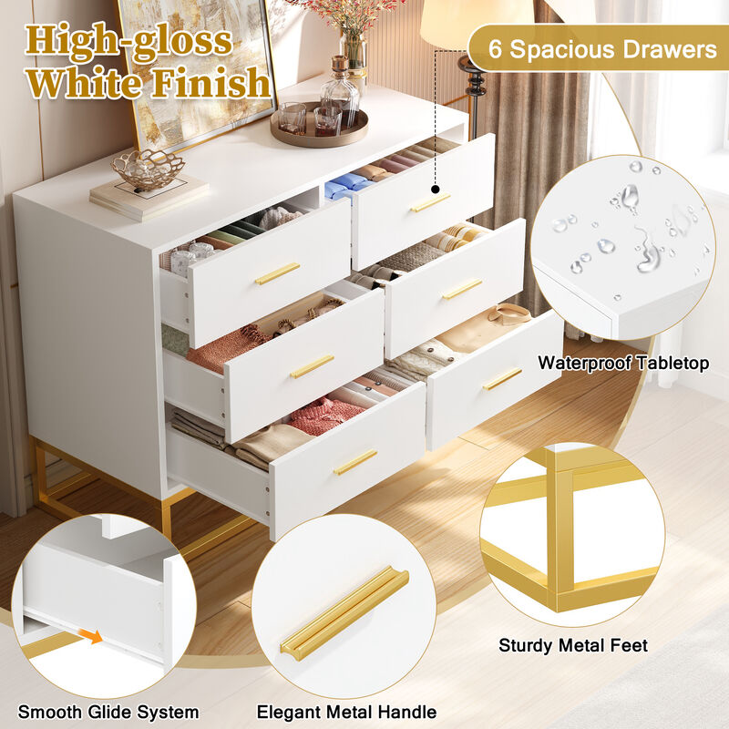 Gwumup Modern 6 Drawer Dresser image number 3