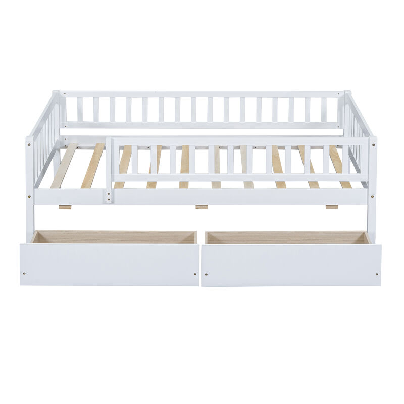 Whisen Twin Size Daybed Wood Bed with Two Drawers image number 2