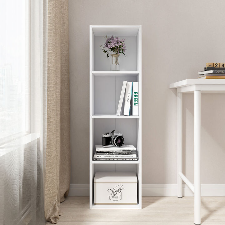 41.81 in. Tall Wood 4-Shelf Etagere Bookcase