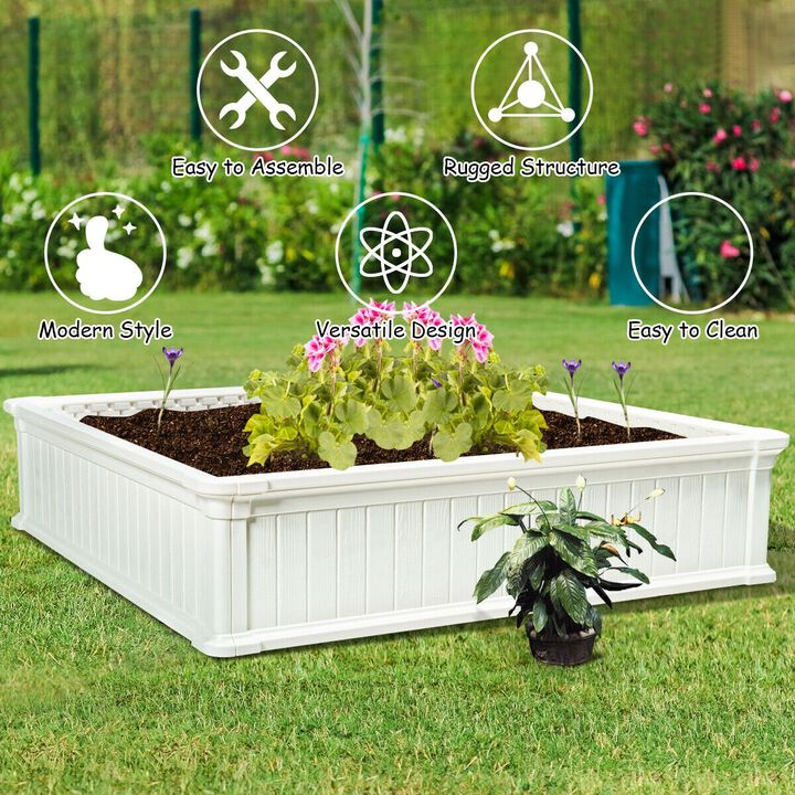48 Inch Raised Garden Bed Planter for Flower Vegetables Patio