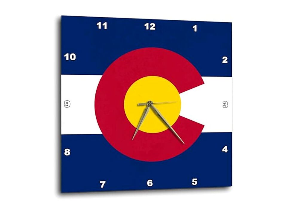 Flag State Colorado Wall Clock 10 Inch Home Decor