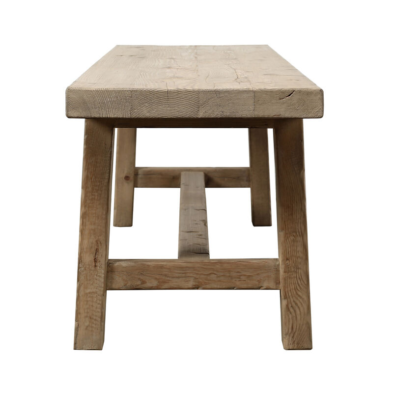 Pine Entryway Bench in Weathered Natural image number 4