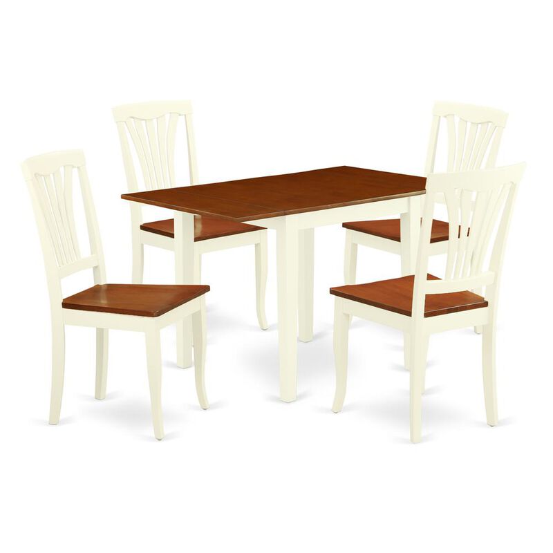 East West Furniture Dining Room Set Buttermilk & Cherry