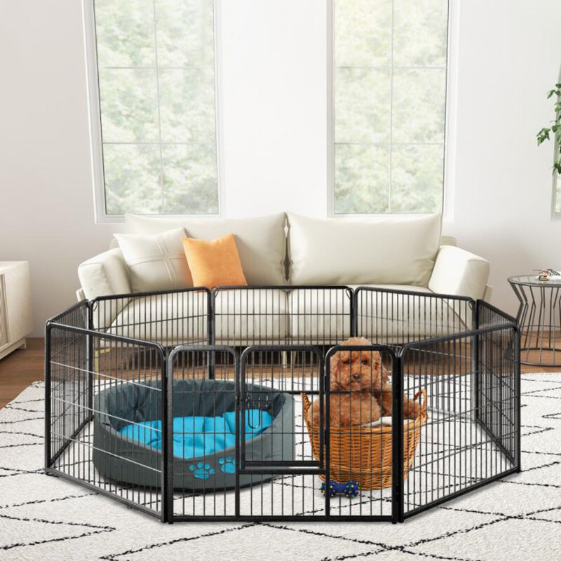 Hivvago 8 Panel Pet Fence Indoor Outdoor