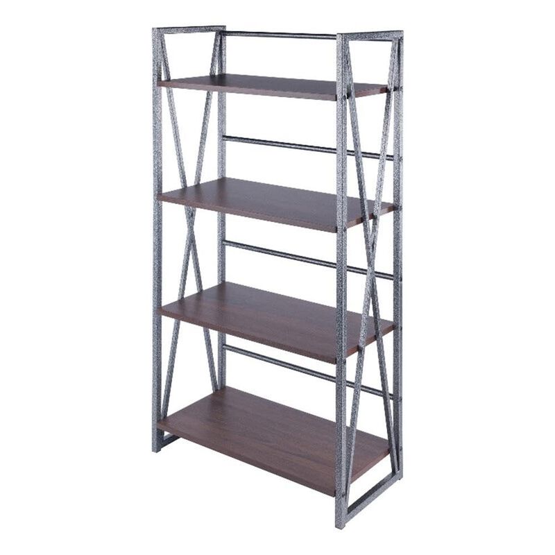 Isa 4-Tier Shelf, Graphite and Walnut