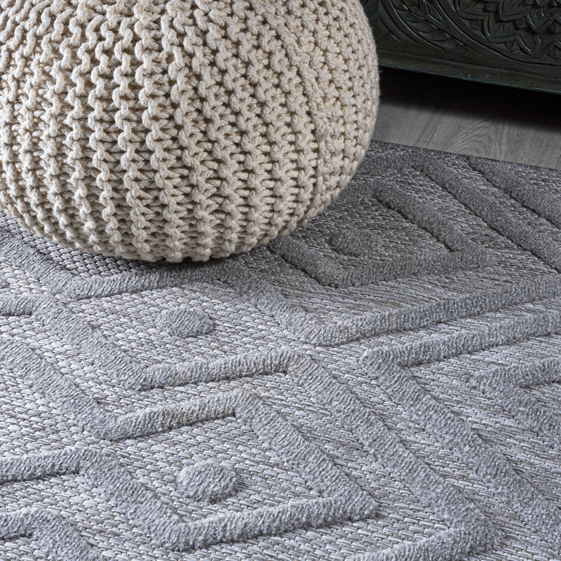 Balansat Moroccan Diamond Square Indoor/Outdoor Area Rug