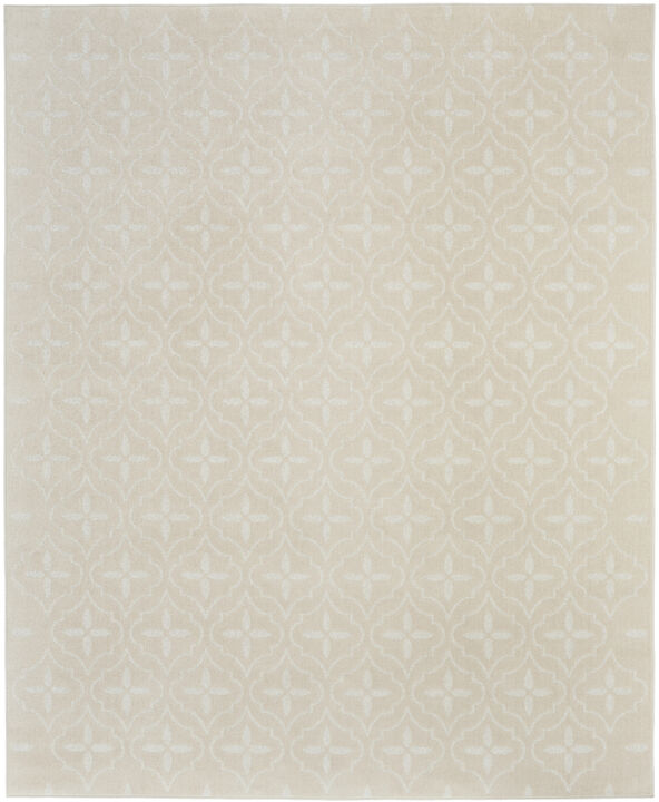 HomeRoots 8' X 10' Beige And Ivory Geometric Indoor Outdoor Area Rug
