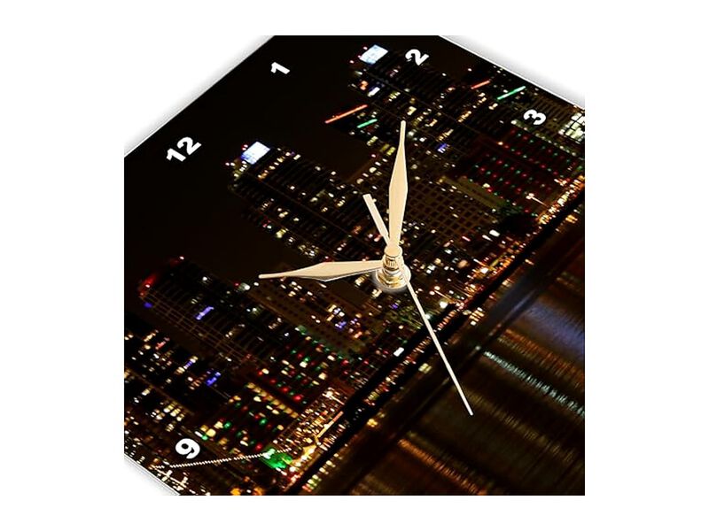 Skyline San Diego Night Reflection Wall Clock 15 Inch Home Decor image number 3