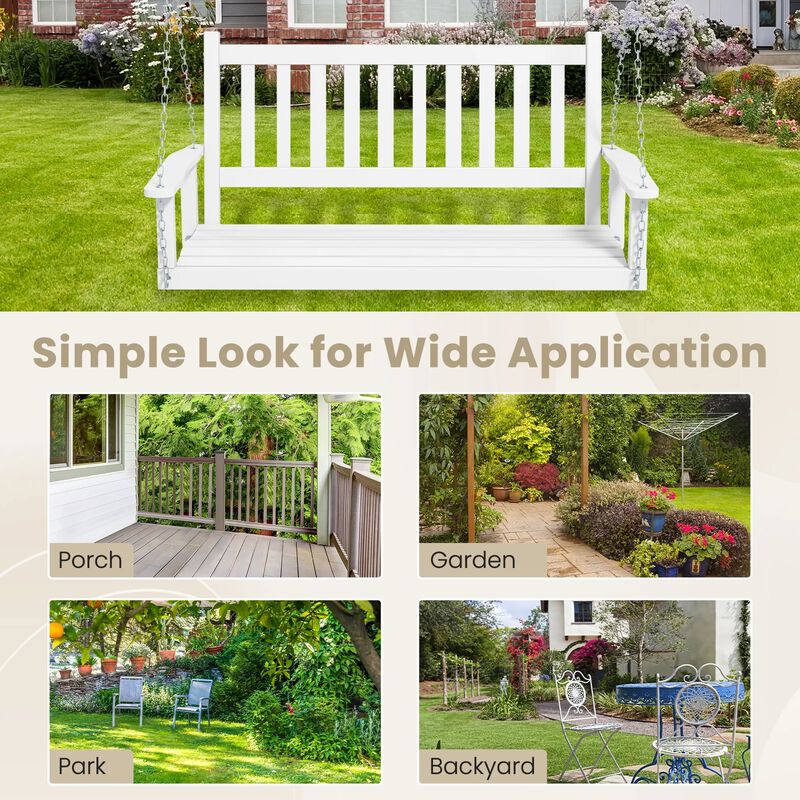 Mondawe 3-Person Wooden Outdoor Porch Swing with 800 lbs Weight Capacity