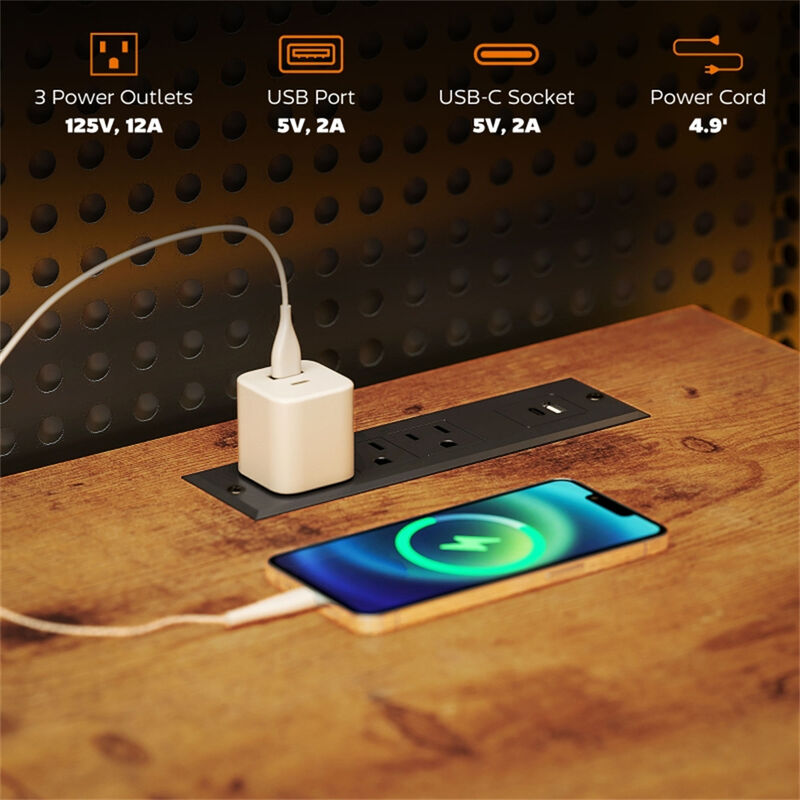 Modern Office Computer Desk &ndash; Spacious Work Surface with Storage for Home Office