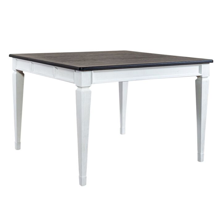 Liberty Furniture Allyson Park 5 Piece Gathering Table Set - Wirebrushed White w/ Charcoal Tops