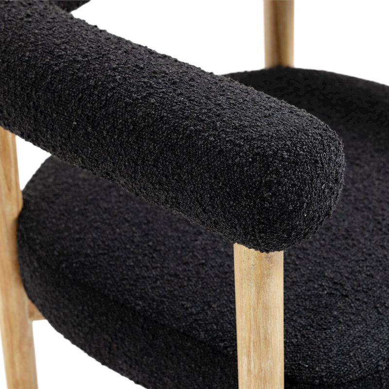 Meridian Furniture Hyatt Black Boucle Fabric Dining Chair