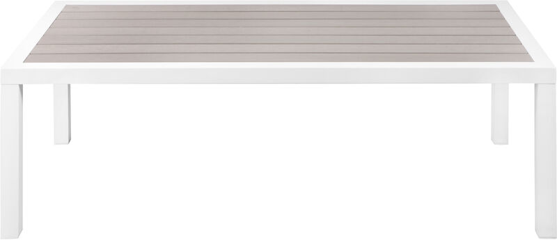 Meridian Furniture Nizuc Grey Wood Look Accent Paneling Outdoor Patio Aluminum Coffee Table image number 2