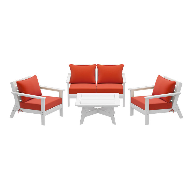 WestinTrends Outdoor 5-Piece Modular Sectional Patio Furniture Sofa Set