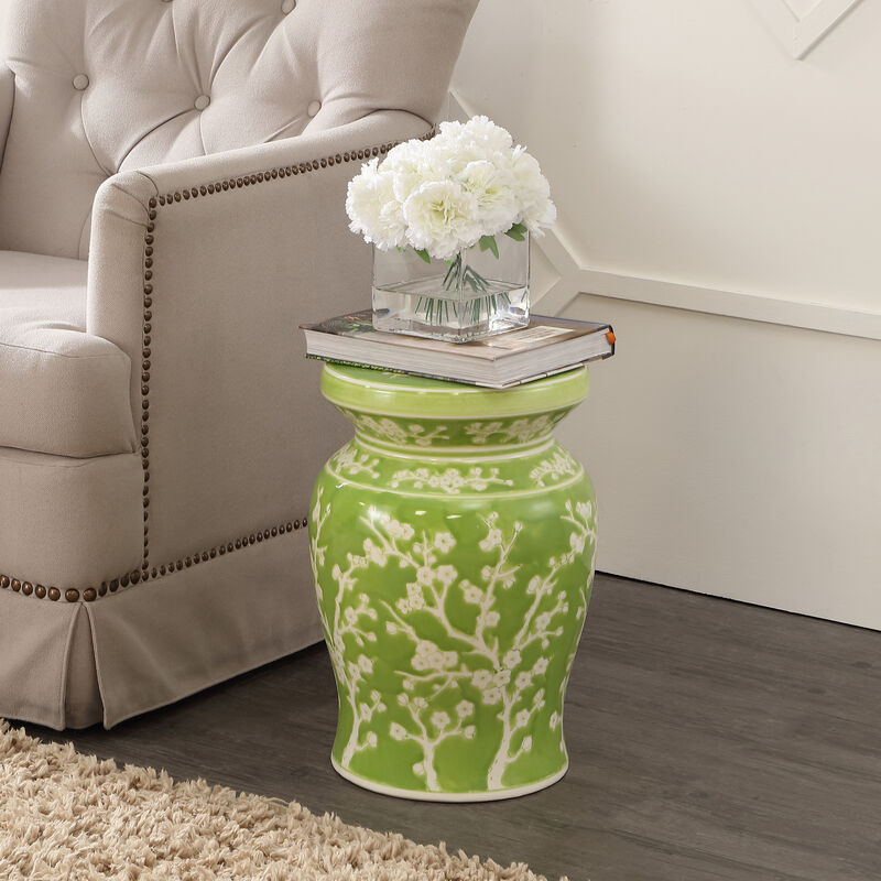 Cherry Blossom Ceramic Garden Stool