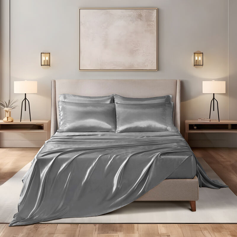 Gracie Mills Coralie 6-Piece Wrinkle-free Satin Sheet Set