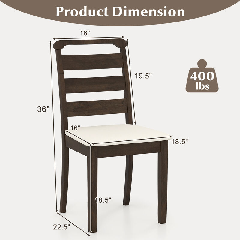 Polyester Upholstered Wooden Dining Chair Set of 2