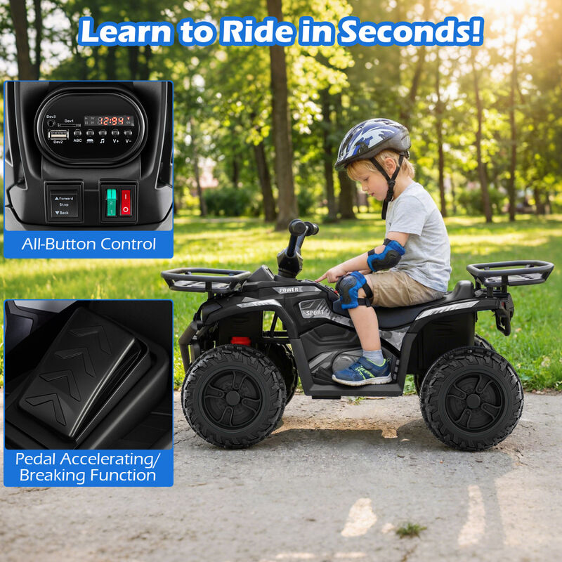 Kids Electric Ride On Quad with 24V Battery and LED Headlights for Outdoor Use image number 6