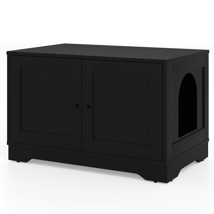 Wooden Indoor Cat House Litter Box Enclosure with Nightstand-End Table Design