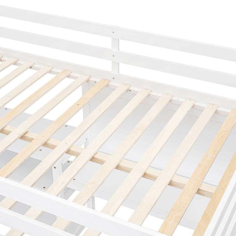 Merax Wooden Loft Bed with Desk and Writing Board