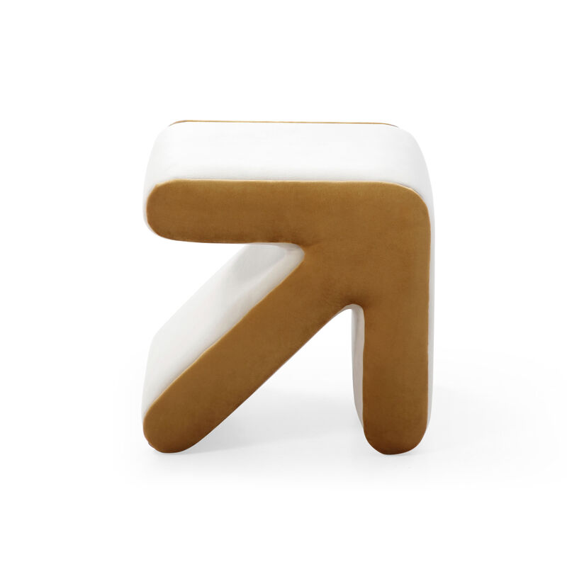 Streamdale Multifaceted Velvet Ottoman for Living Room