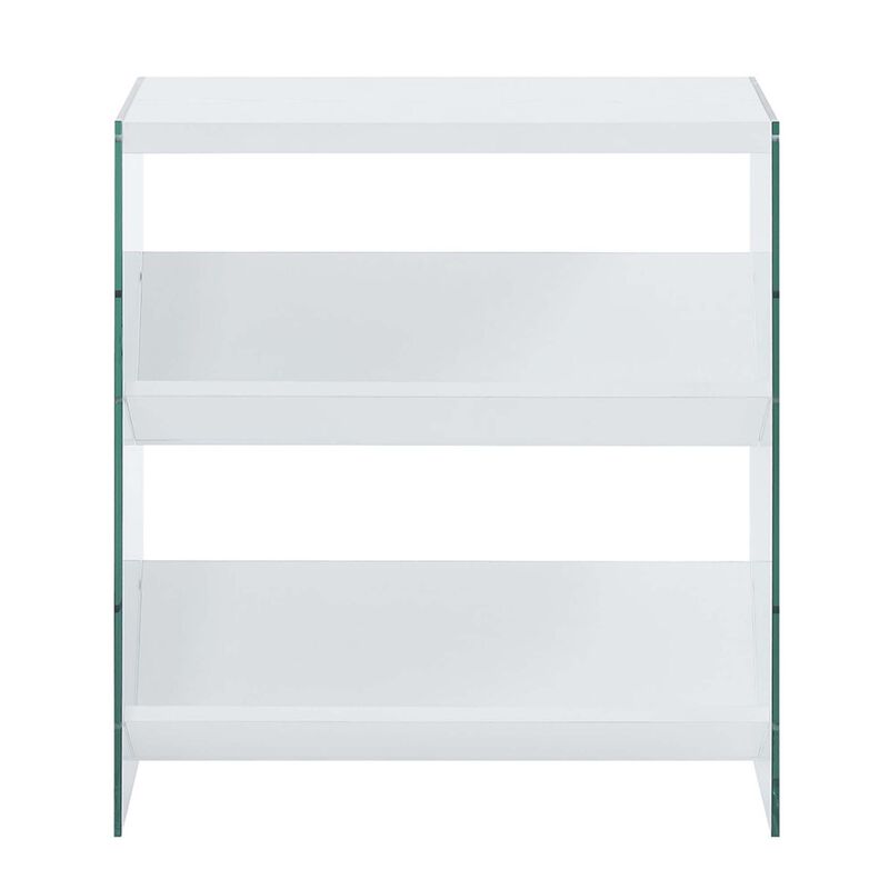 Convenience Concepts Soho Bookcase, White / Glass