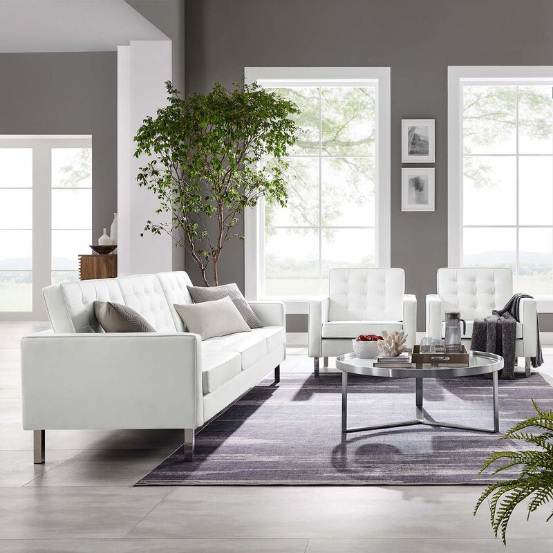 Loft Tufted Vegan Leather 3-Piece Furniture Set image number 1