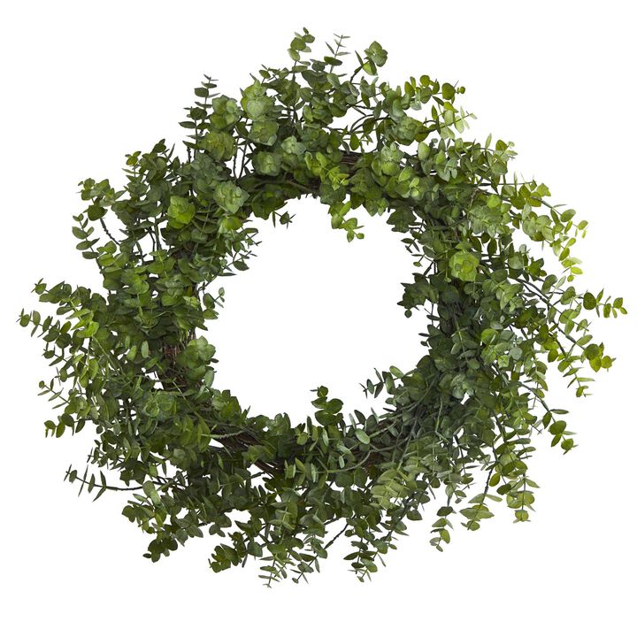 Nearly Natural 24-in Eucalyptus Artificial Wreath
