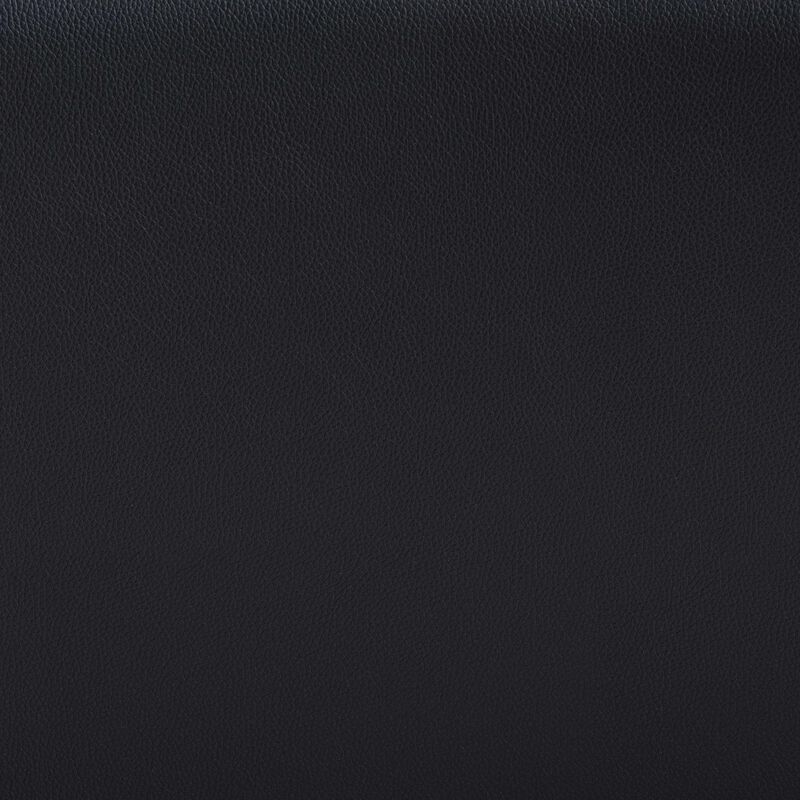 Baxton Studio Eira Counter Stool Set of 2- Walnut Wood Frame Counter-height Chair with Curved Backrest and Black Faux Leather Seat, Mid-Century Modern Kitchen Island Seating image number 6