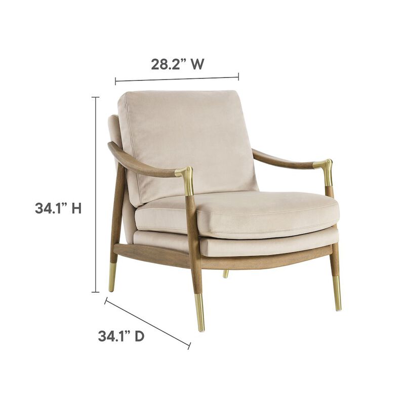 Langford Performance Velvet Accent Armchair image number 2