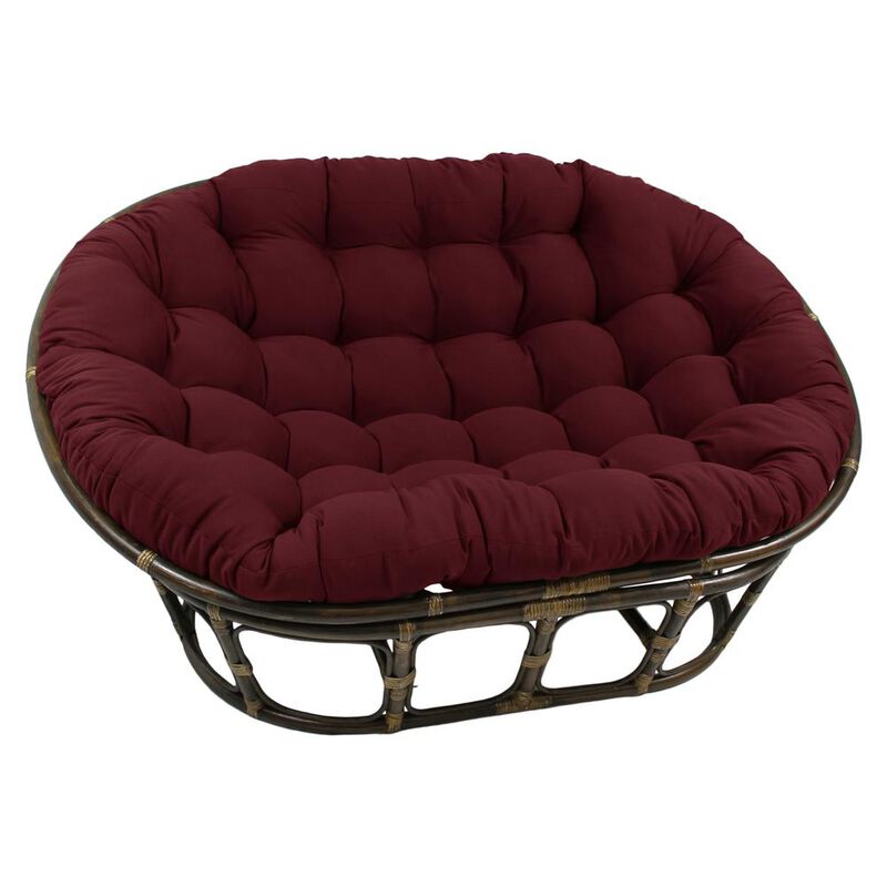 International Caravan Rattan Double Papasan  Chair with Twill Cushion