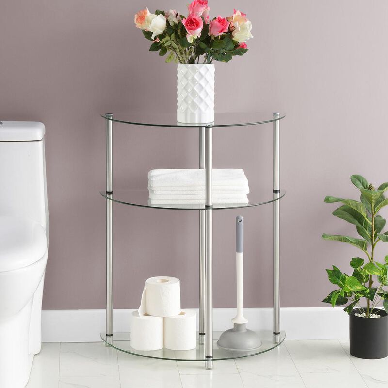 Convience Concept, Inc. Classic Glass 3 Tier Half-Circle Entryway Hall Table