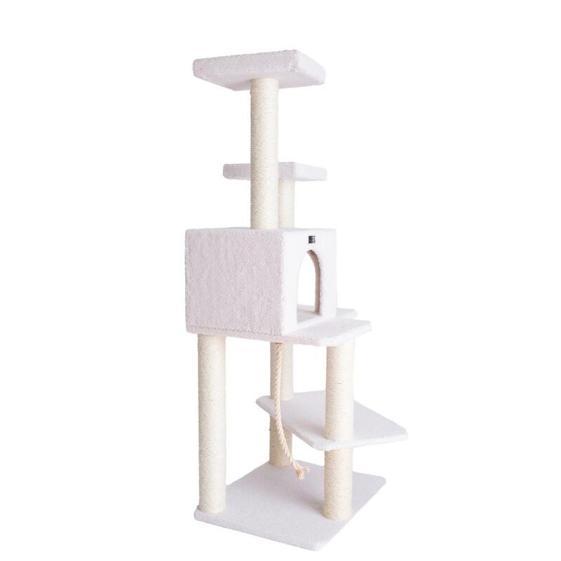 Armarkat Ivory 57 High Real Wood Cat Tree, Fleece Covered Cat Climber