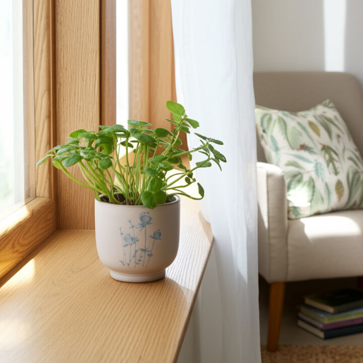 Blue Flowers Design Planter