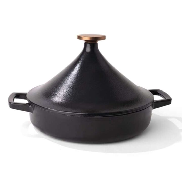 Alva Nori Enameled Cast Iron Tagine Pot 3 Qt. 11" Scratch Resistant Nonstick Stove-to-Table Enamel Coated Moroccan Pot, Non Toxic, Compatible with All Stovetops, Oven Safe, Induction Safe