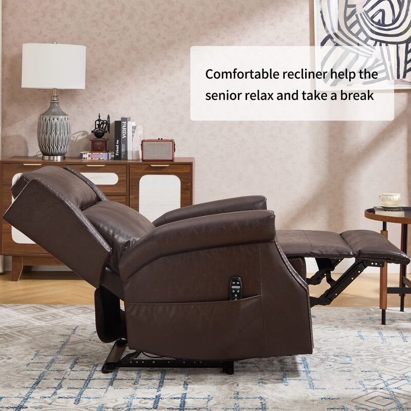 Manual Recliner Chair in Faux Leather for Living Room with Heavy Duty Motion Mechanism, 8 vibrating nodes and 3 massage modes image number 3