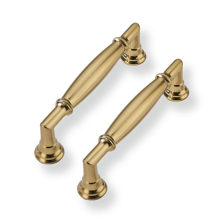 CABDM 2 Pack 3-3/4 Inch Hole Center Champagne Bronze Cabinet Pulls Heavy Duty Solid Antique Cabinet Pulls Kitchen Vintage Cabine
