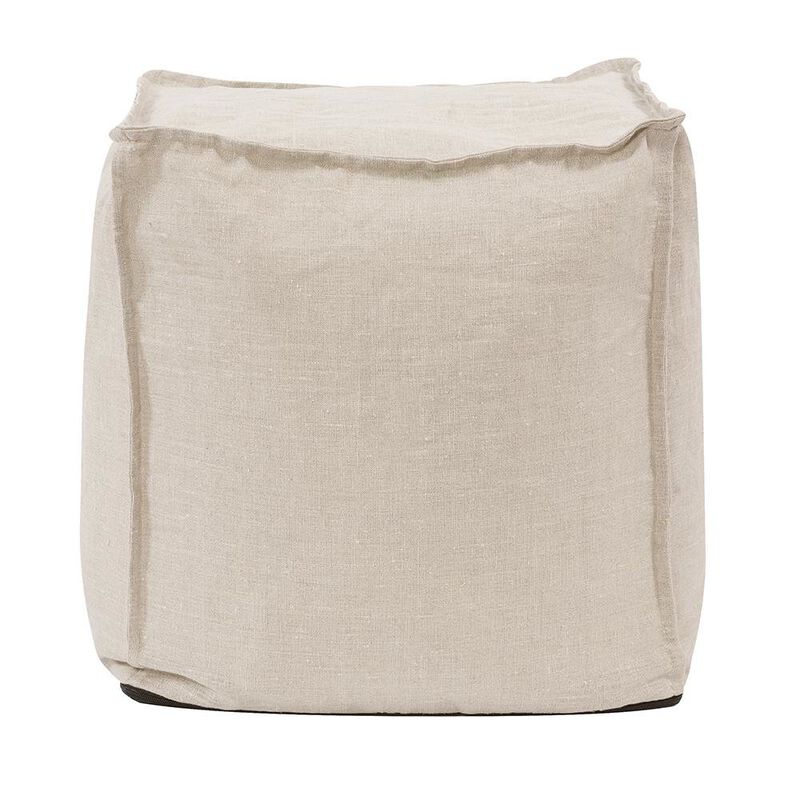 Howard Elliott Square Pouf Prairie Linen image number 0